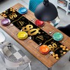 80th Birthday Table Runner Black Gold 72 Inch Long Happy