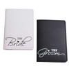 cdhgsh 1Set PU Leather Luggage Tag Bride Groom Passport Case