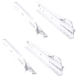 Gedotec drawer rails, pull-out 450 mm drawer rails, RAL 9003 steel white, ball guide, capacity 30 kg, 1 pair, pull-out rails for kitchen cupboards