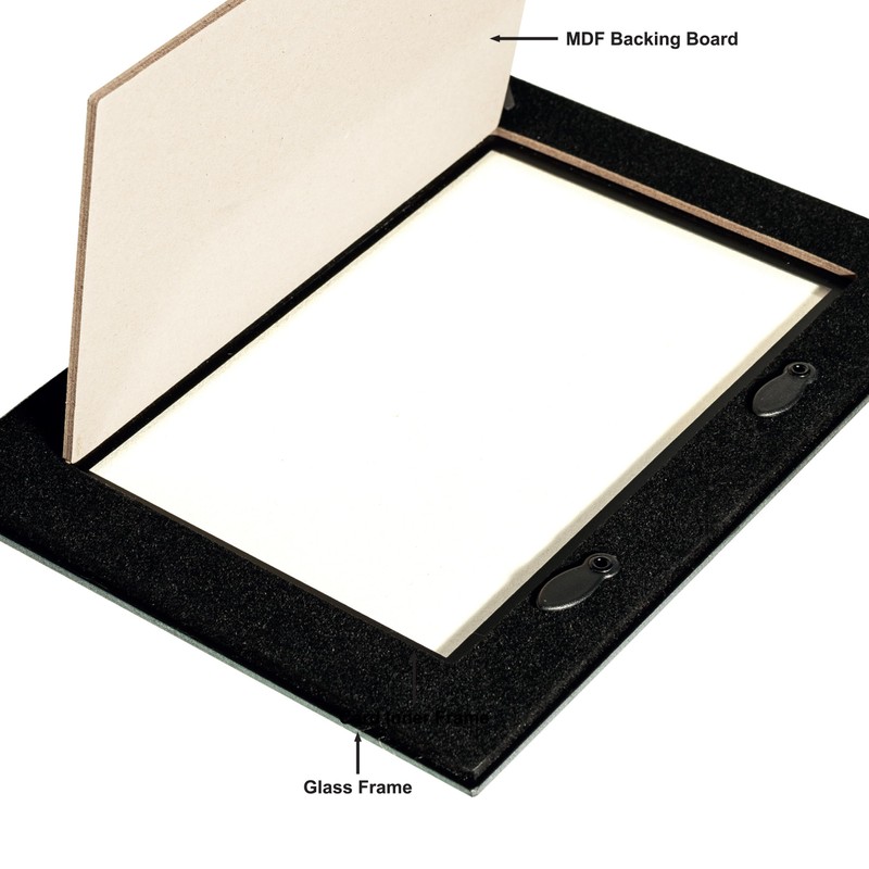 Hampton Frames RITZY 4x6 (10x15cm) Gloss Black Photo Frame Glass