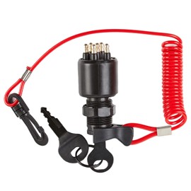 KALANBAY KALANBAY 175974 5005801 Ignition Switch & Key Assembly with Safety Lanyard, Fits for OMC Johnson Evinrude 40-200HP Outboard Motor