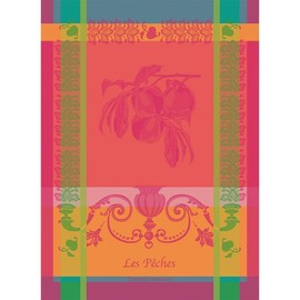 Garnier-Thiebaut Les Peches Rose Kitchen Towel 22"X30", 100% Cotton
