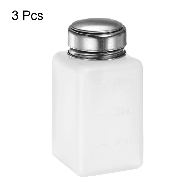 sourcing map 3pcs Solvent Alcohol Dispensers 180ml(6oz) Push Down Liquid