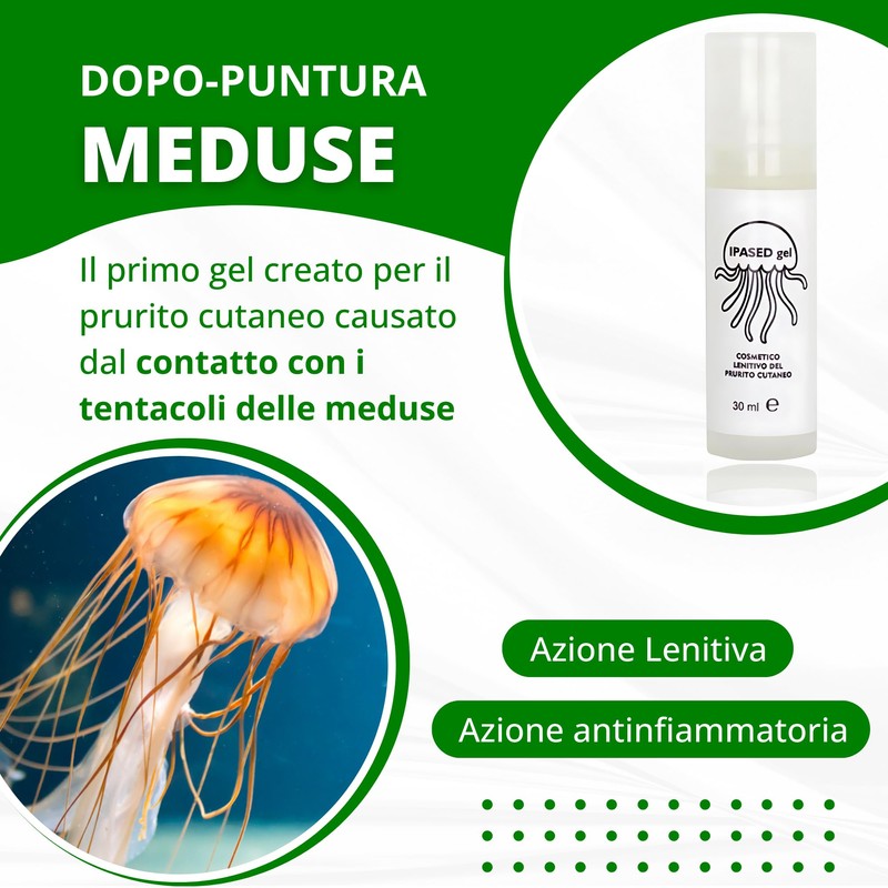 Ipased Gel Dopo Puntura Zanzare, Meduse e Insetti, con Aloe