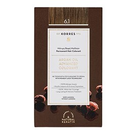 KORRES Argan Oil Colorant â ammoniakfreie Haarfarbe Dunkelblond Asch 6.1 â 100% Grauhaarabdeckung & vegan fÃ¼r ein langanhaltendes Farbergebnis