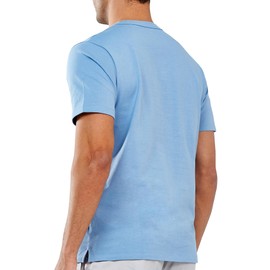 NORTHYARD Men's Cotton Henley Shirts Casual Workout T-Shirts Short Sleeve Button Athletic Gym Pajama Lightweight Tees Tops Bluestone XL