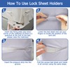 YANJINGSHE 4 Pcs Bed Sheet Holder with Lock Strips,Pieces Heavy