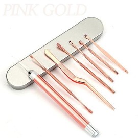 LED Pink Gold Ear Cleaning Set Ear Picks Ear Muffs Ear Spoons LED Pink Gold Ear care set 2ea