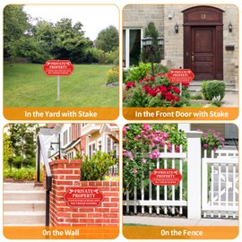 No Trespassing Signs Private Property, Video Surveillance Sign, No Trespassing Video Surveillance Signs, Aluminum Camera Signage for Property with Long Stake Easy to Install for Outdoor (1 Pack)