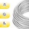 WRFDEC 1/4 Steel Cable with Loops,75Ft Wire Rope with Clamps