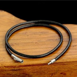 TRHDFW Encrypted buckle necklace rope Korean wax necklace rope black leather rope pendant rope wax leather rope diy jewelry accessories