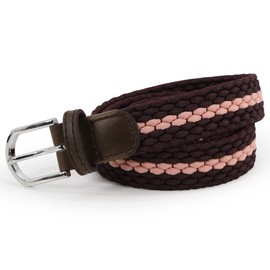 AnJuHoPa Stretch Belt Braided Elastic Durable Belt Nickel-Free Buckle Fabric Belt Made of Eco-Tested Material Unisex Belt, Purple, Pink, Länge 80cm