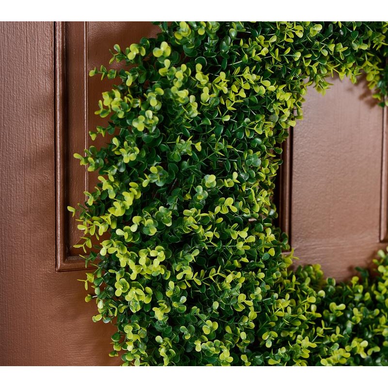 Wicker Park 24" Indoor/Outdoor Boxwood Wreath:_Lilac