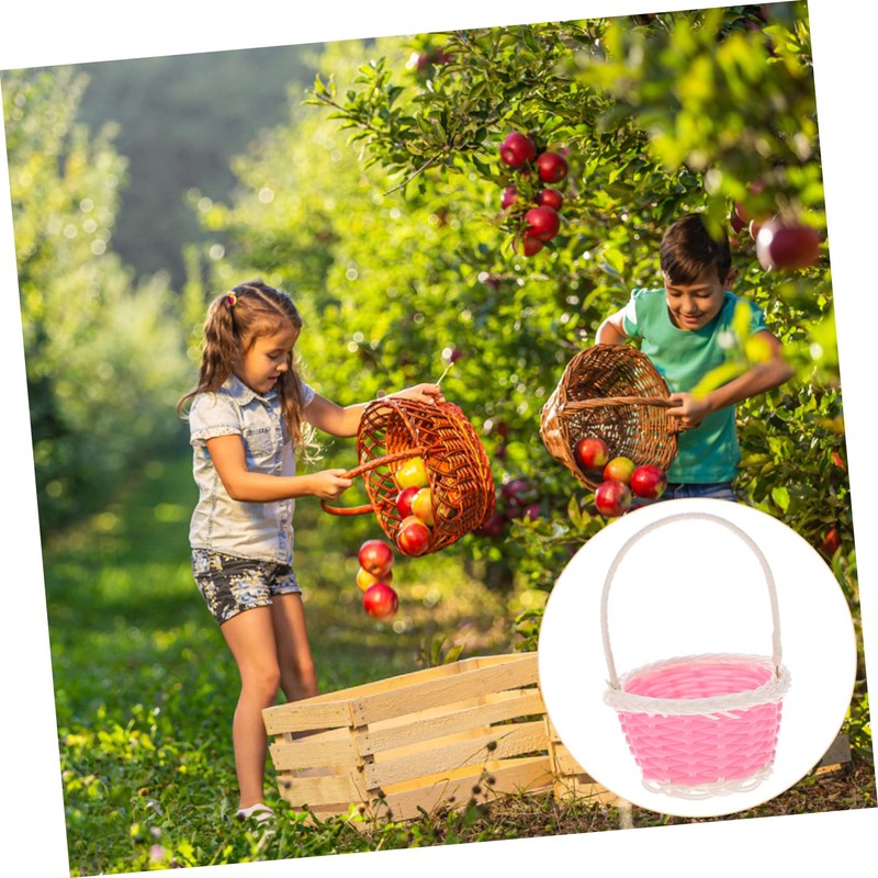 WHAMVOX 6Pcs Mini Plastic Woven Baskets for Easter Egg Decoration
