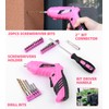 DOWELL 116Pcs Pink Tool Kit with 3.6V USB Cordless Screwdriver,