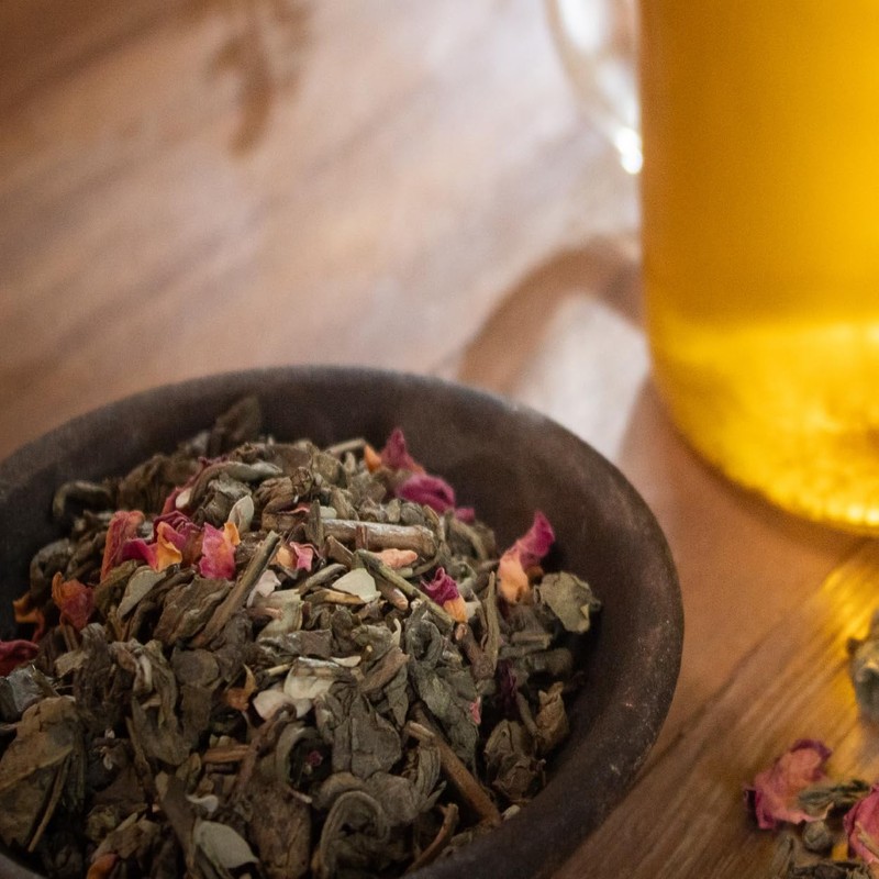 Molienda Sagrada, Té Verde Rosal, Infusión Té Verde Premium, Menta