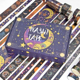 Jniseger Washi Tape Set 29 Rolls, Magic Themed Decorative Paper Tapes for Journaling, Scrapbooking Supplies, Planners,DIY Crafts,Gift Wrapping