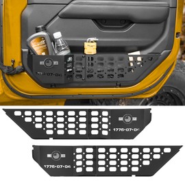 NKCELL POWER 2Pcs Metal Front Door Storage Box for Jeep Wrangler JL JLU 4XE 2018-2024 & Gladiator JT 2020-2024 Interior Storage Expansion Front Door Storage Pockets Side Insert Organizer Accessories