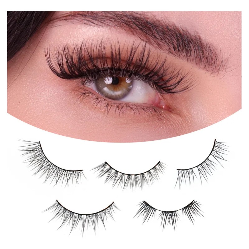 5 Pares Pestañas Extensiones Postizas Mezcladas- Efecto Voluminosas y Naturales