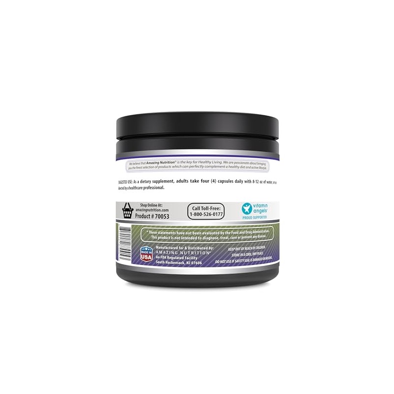 Amazing Nutrition Formulas Creatina 3000mg Por Porción Suplemento 500 Cápsulas
