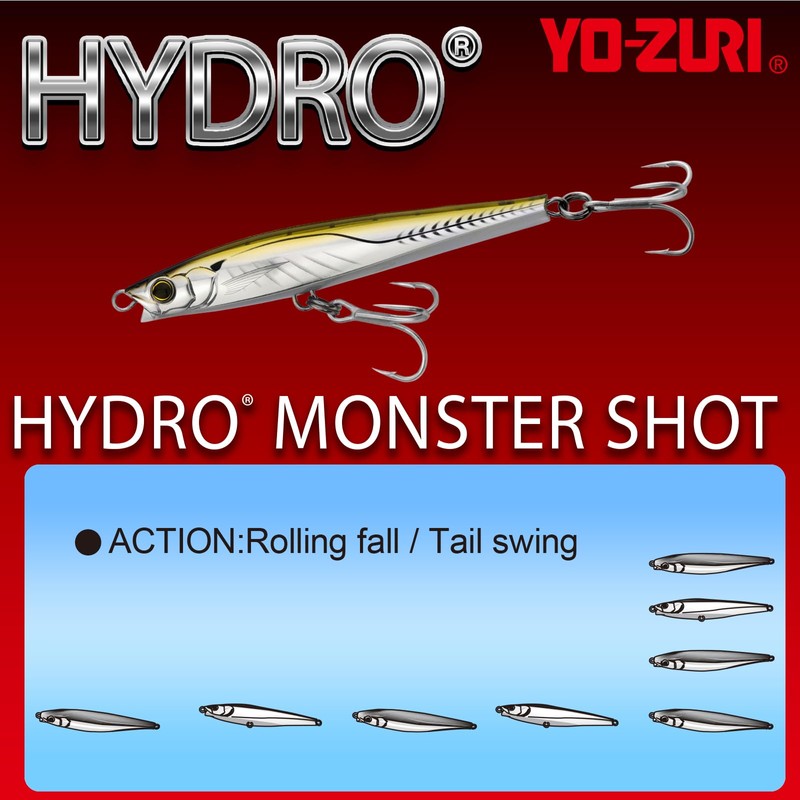 YO-ZURI ソルトルアー ハイドロモンスターショット シンキング 80mm カラー:シルエットブラック