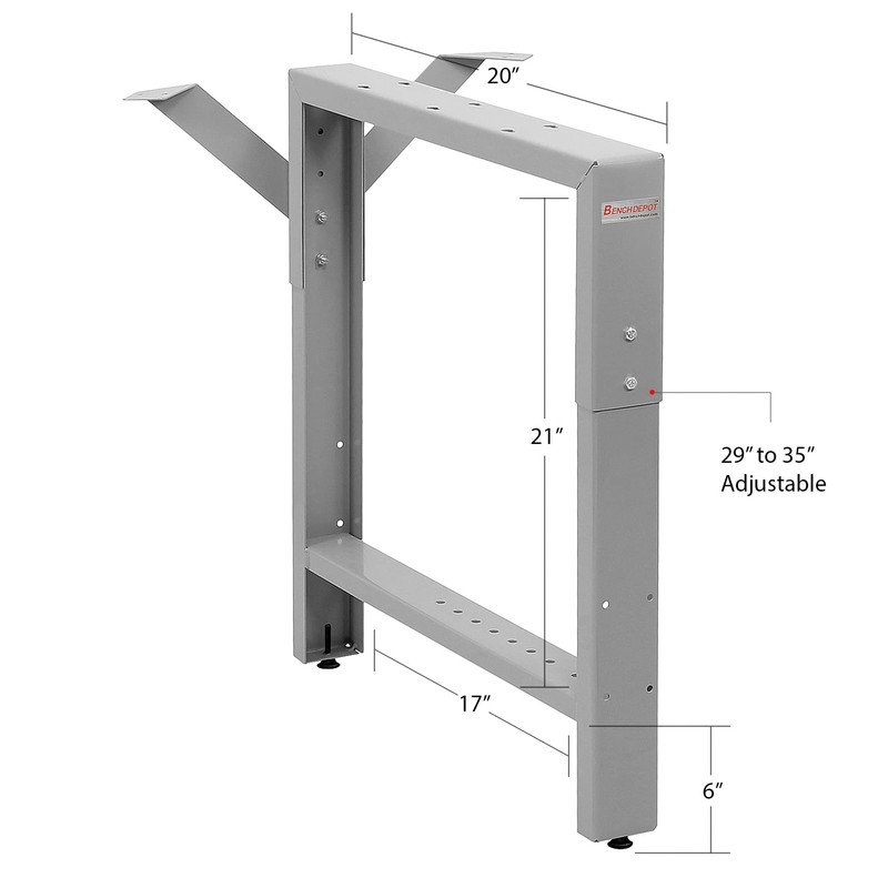 Workbench Table Frame Leg - Center Leg - 20" Depth