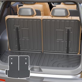 Rongtaod Cargo Mat Compatible with 2017-2023 GMC Acadia 6&7 Seats Trunk Mat Trunk Liner Cargo Liner TPE Back Seat Cover Protector All Weather 2022 Acadia Accessories (Trunk Mat with Backrest Mat)