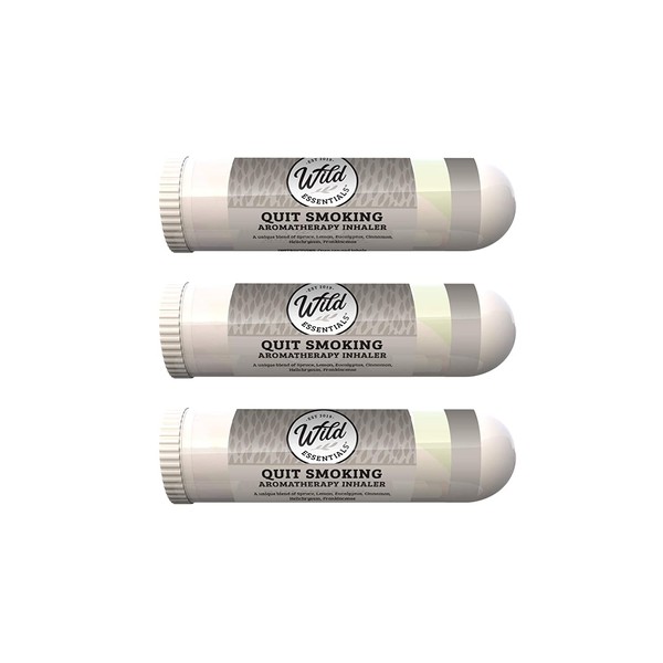 Wild Essentials 3 Pack of Quit Smoking Aromatherapy Nasal Inhalers Made with 100% natural, therapeutic grade essential oils to help you kick the habit and quench the cravings
