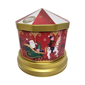 Musical Carousel Tin with Vanilla Fudge Festive Christmas Candy Treats 150g Collectible Tin Gift for Kids & Adults Vegetarian
