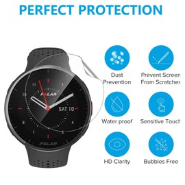 KUSINHOKA 3 Pack Screen Protector Compatible with Polar Vantage V2,HD Clear Scratch Resistant Bubble Free Easy Installation，Ultra Thin TPU Full Coverage Flexible Soft Film