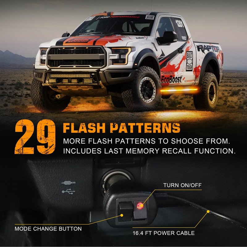XRIDONSEN 2PCS 60 inch Emergency Truck Strobe Lights Strip 720