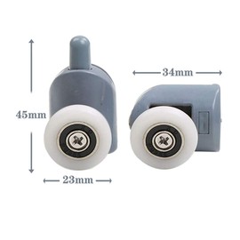 Xrten Pack of 10 Sliding Door Rollers, 25 mm Shower Cubicle Rollers, Anti-Rust Shower Door Rollers, Glass Door Rollers, Roller Guide, Shower Door, Replacement Parts for Bathroom Doors, Glass Door