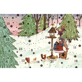 Lustige Advent Calendar Cards, 5 Cards Greeting Cards, Gold Embossing Art Card, Christmas Card, Advent Calendar, Merry Christmas, Santa Father Christmas, Winter