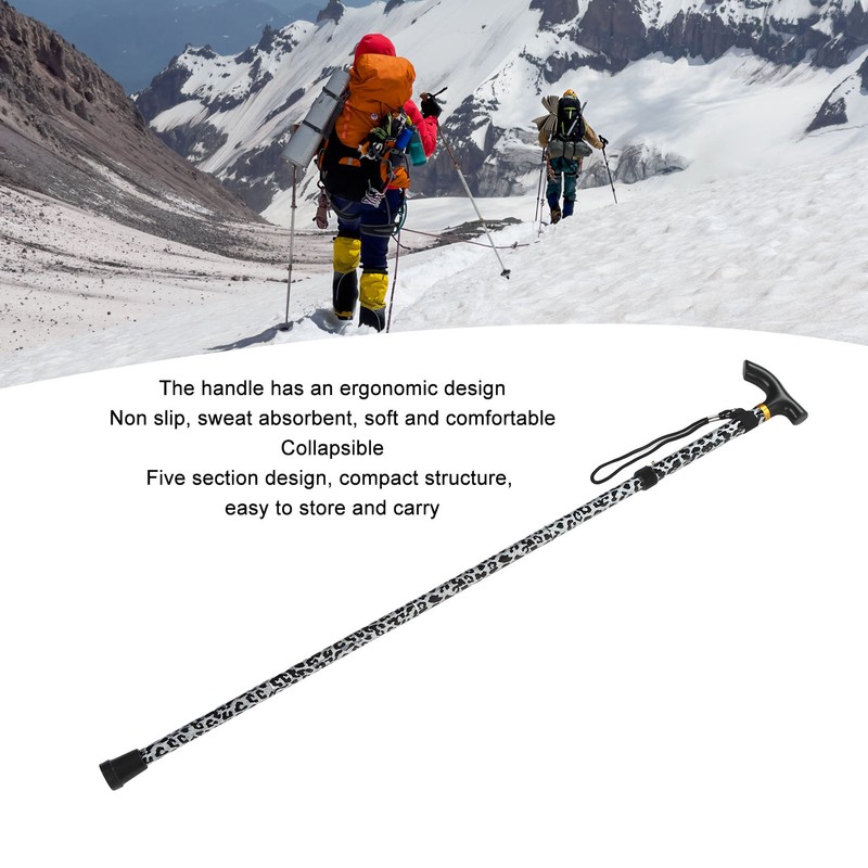Hiking Poles Aluminum Alloy Plastic Rubber Collapsible Lightweight Folding Walking