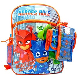 PJ Masks Heroes Rule Ready for Action 5 pcs Backpack Set for Kids- Multicolor