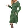 DB MOON Women Casual Long Sleeve Dresses Empire Waist Loose