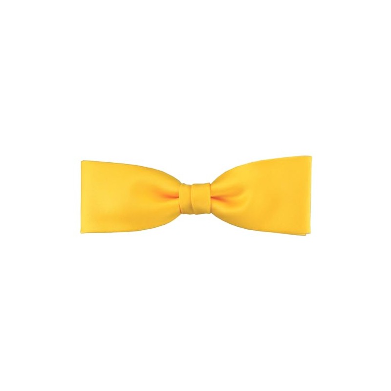 TigerTie Pre-Tied Slim Bow Tie Plain + Gift Box, Yellow