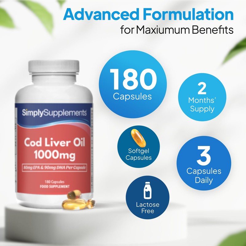 Pure Cod Liver Oil 1000mg | Supports Heart, Brain, Vision