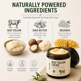 Feel 1 - Crema de carne seca para hombres, con miel cruda y cera de abejas, bálsamo natural para el cuidado de la piel para piel seca, crema ligera de hidratación diaria, 2 onzas