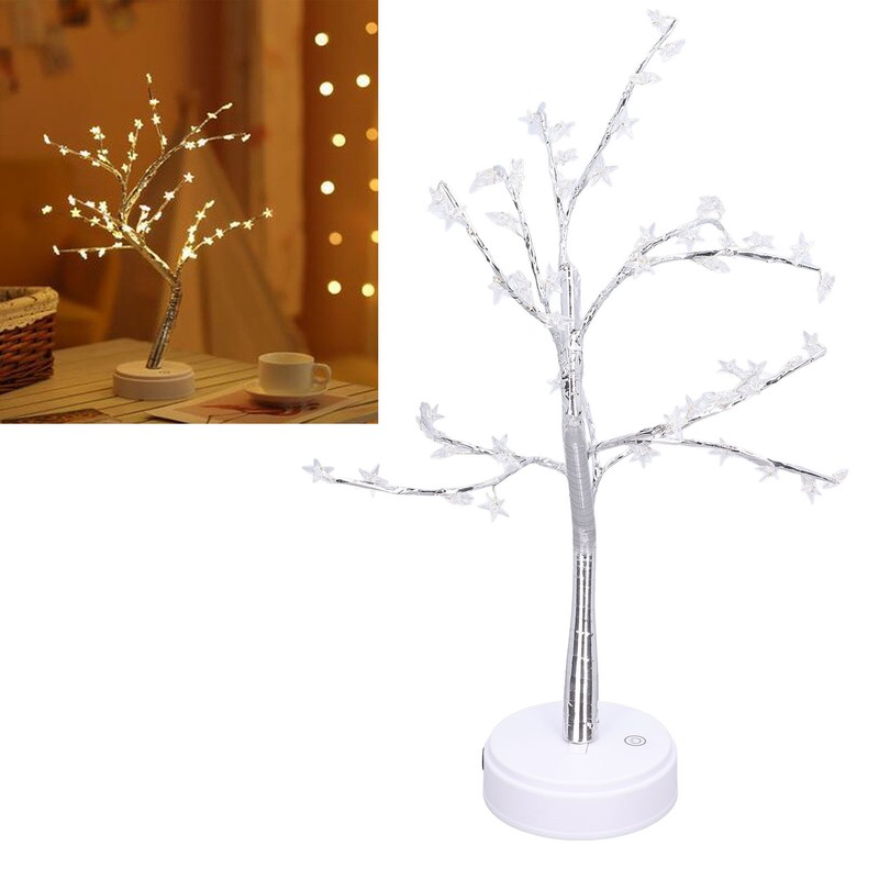 Tabletop Bonsai Tree Lamp Adjustable Safe Touch Switch Night Light