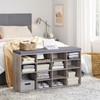 DINZI LVJ Shoe Storage Bench with Cushion, 16-Cubby Shoe Rack,