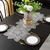Hosoncovy PVC Hollow Table Runner Non-slip Flower Decorative Lotus Table