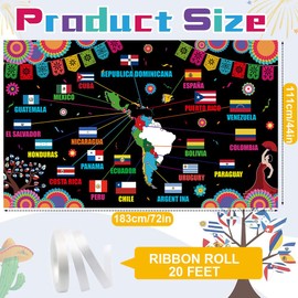 Hispanic Heritage Month Decorations Latin American Backdrop Spanish Classroom Banner National Hispanic Heritage Month Decorations for Home Classroom Decor