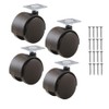 Keypak Hooded Swivel Castor Wheels -Twin Wheel- 40mm Diameter-Black Plastic-4Pk-Rolls