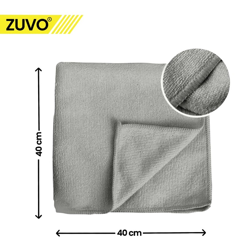 Zuvo Microfibre Cloth For Car(12-Pack)- Ultra Soft, Scratch Free, Highly