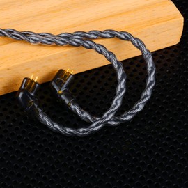 Fezzlo Monocrystalline Copper Silver Plated IEM Cable, QDC-C Pin 8N in Ear Monitor Cords for KZ ZS10 PRO AS10 ZSN PRO X TRN CCA Recessed 2pin Type-C Connector w/mic 4.2ft