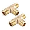 sourcing map Brass Tee Pipe Fitting 1/4 BSP Male Thread