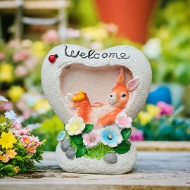 Solar-Powered Resin Garden Rabbit Statue | Auto-On/Off Lighting | Indoor/Outdoor Bunny DecorColor: like picture, Size: One Size