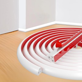 Hzetuu Flexible Quarter Round Molding - 39in Peel and Stick Trim Molding, Waterproof Self-Adhesive Silicone Trim for Curved Edges, Easy DIY Installation, Ideal Everywhere, ESP. Bathrooms & Kitchens