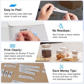 10 Packs Label Maker Tape Replacement for Brother TZe-231 TZ-231 Laminated P-Touch Label Maker Tape, Black on White, Compatible with Brother PT-D210 PT-H110 PT-D400 PT-D600, 0.47" x 26.2'(12mm x 8mm)